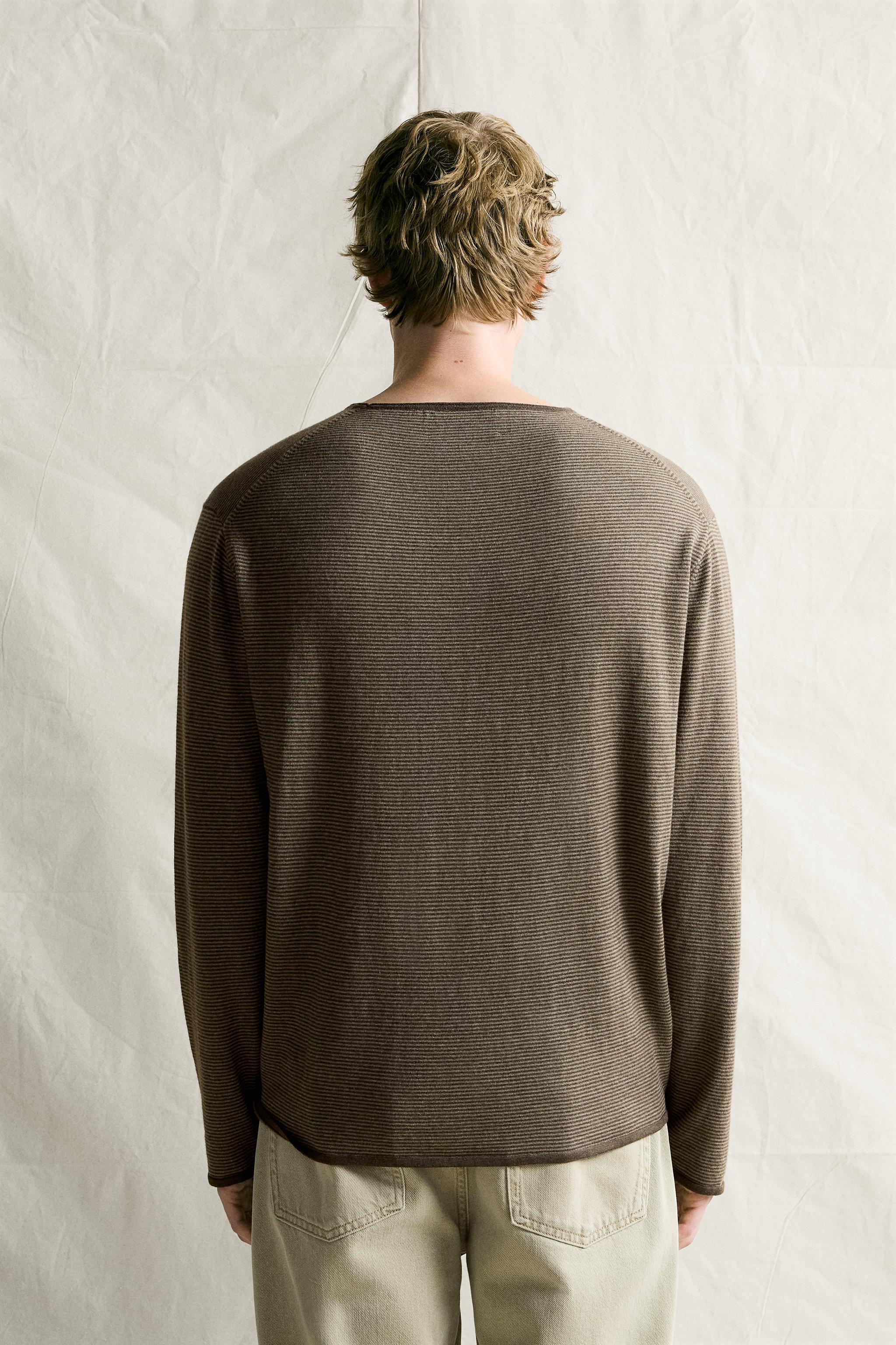 PULL À RAYURES EN COTON ET CACHEMIRE